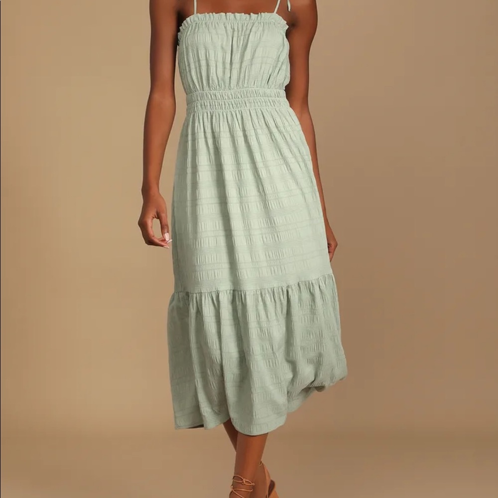 Lulus green midi summer dress